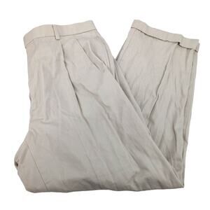 EUC Brooks Brothers White Cotton Pleated Dress Pants Mens 35x29 Dry Clean Cuffed